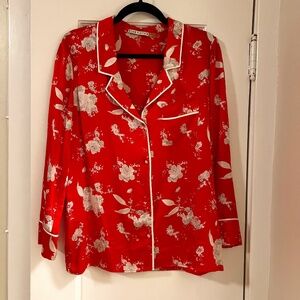 Alice + Olivia Keir Floral-Print Satin Shirt